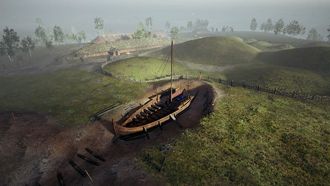 Illustration of a viking ship.