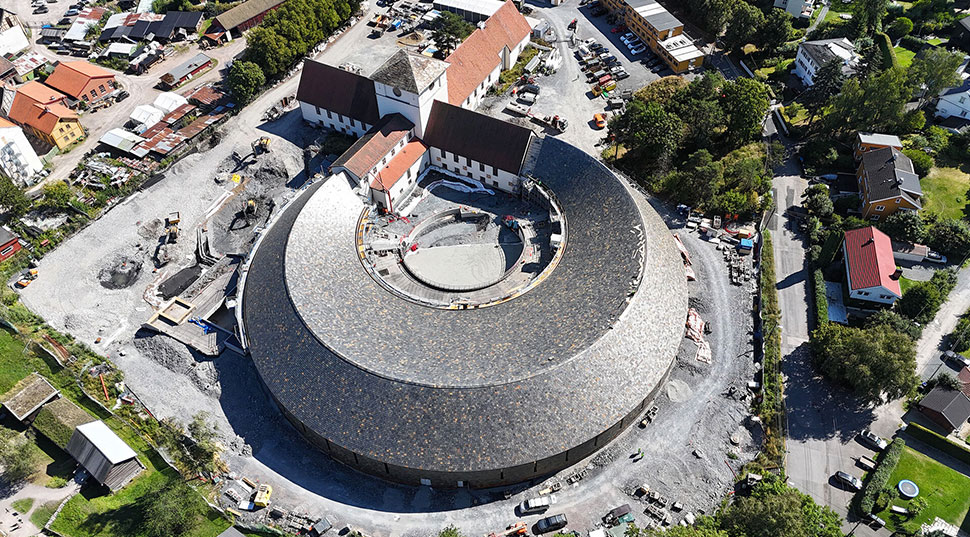 Drone image of the construction site