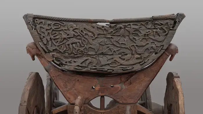 The Oseberg Wagon seen from behind